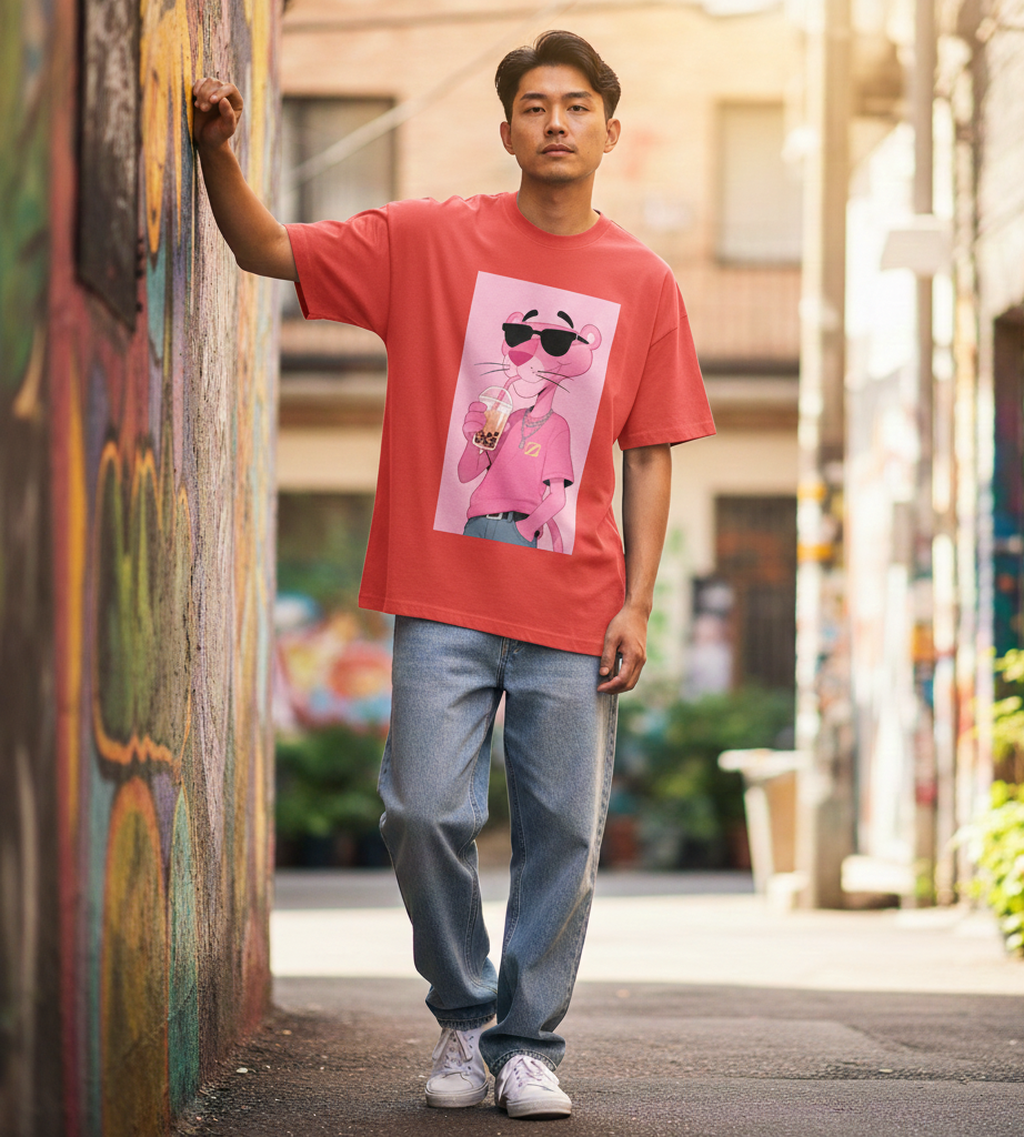 Pink Panther Boba Tee Oversized t shirt